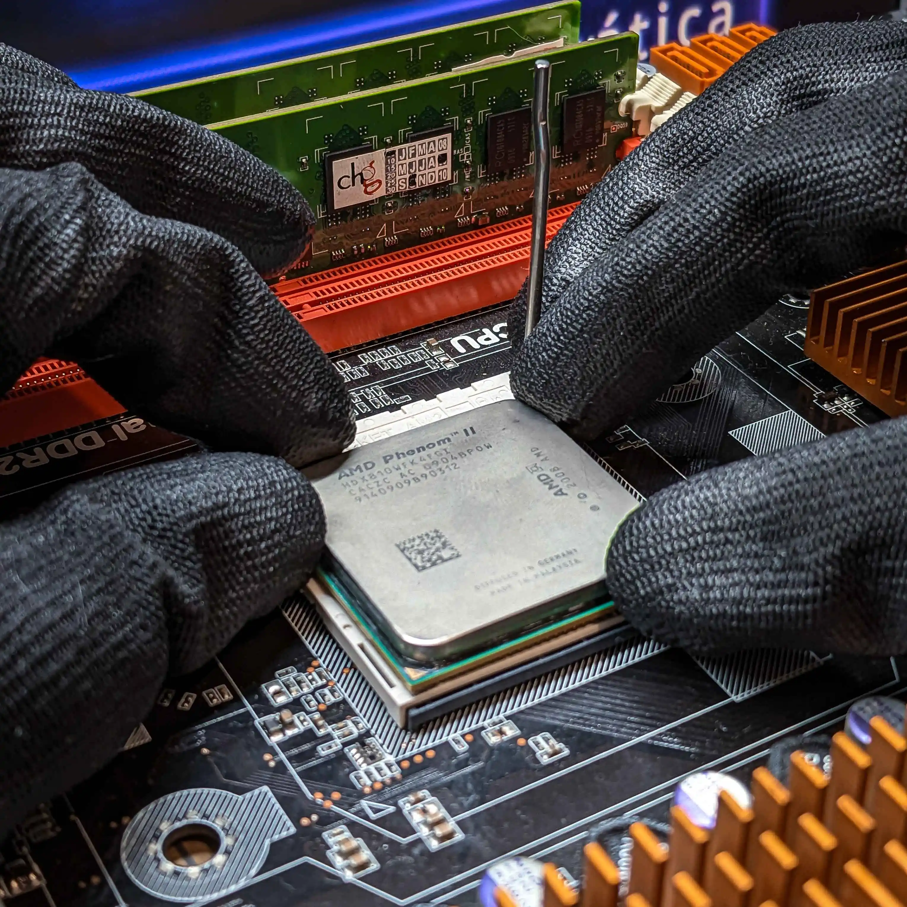 Encaixe do processador na placa-mãe